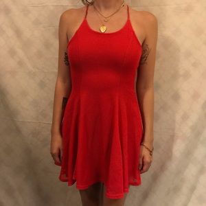 Bright coral knit vintage dressSOLD